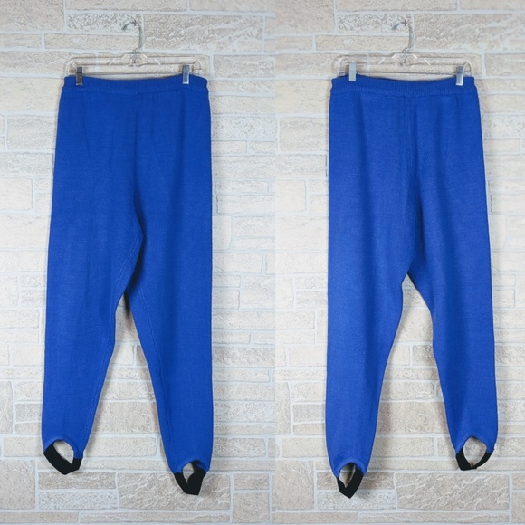 Sweater Stirrup 2 PC Pant Suit Vintage Color Block - Picture 3 of 7